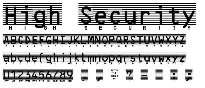 High Security Font font
